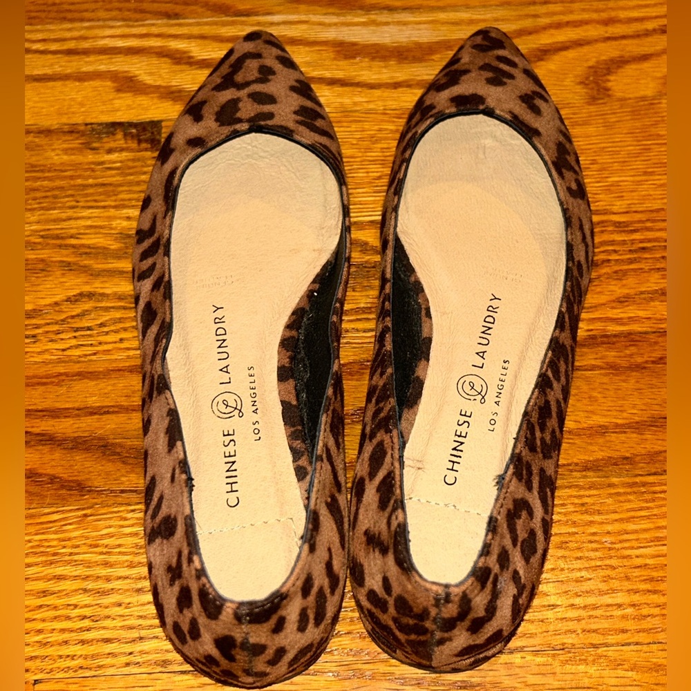 Women’s cheetah print pointed toe flat. Never worn! No box or dust bag.